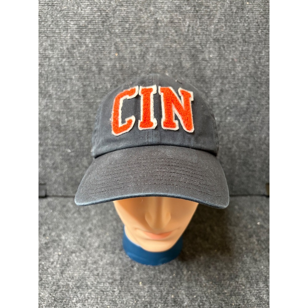47 Brand Cincinnati Bengals NFL Hat Black CIN Chenille Patch Strapback OSFA